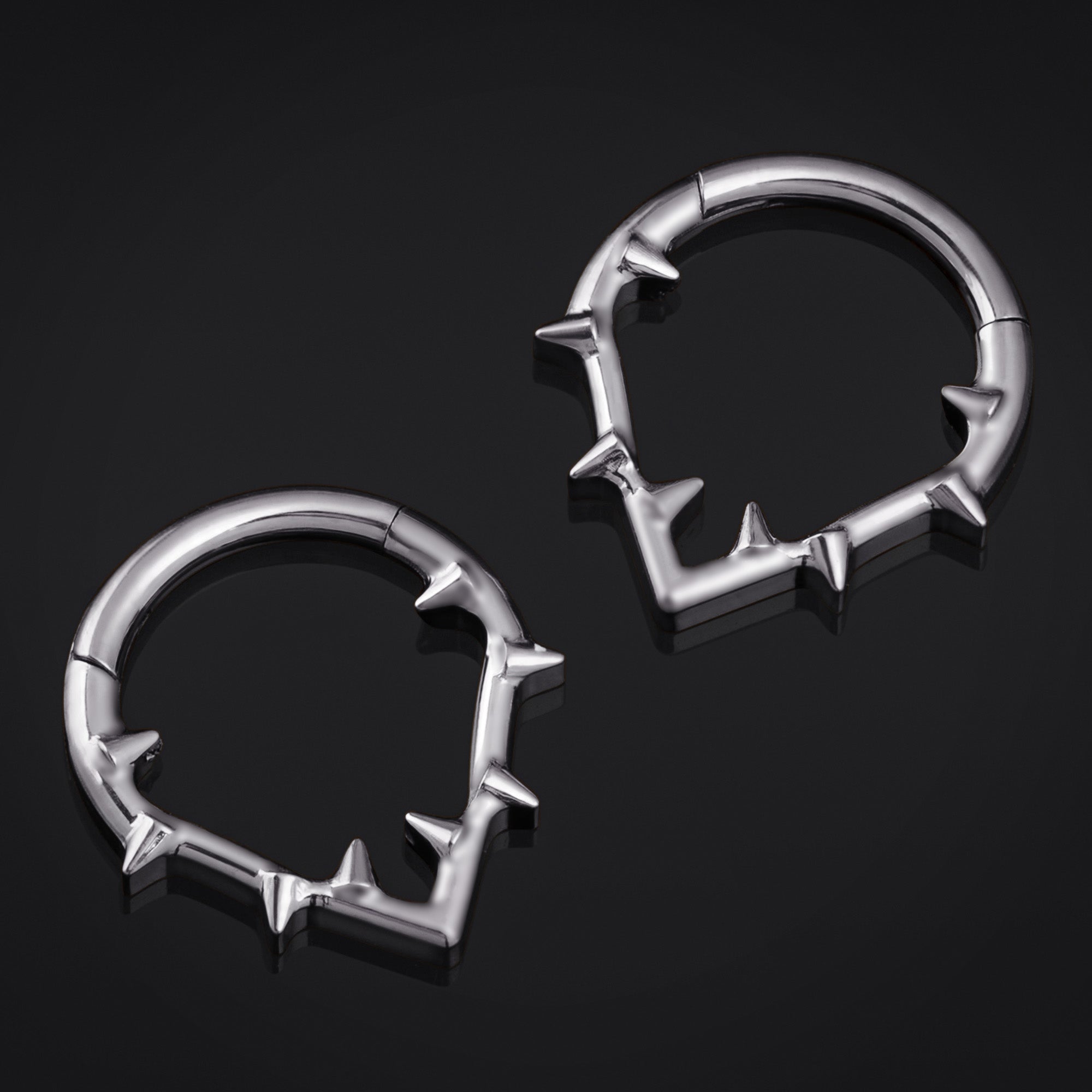 Septum Clicker, Silver, Thorns, ASTM F136 Titanium