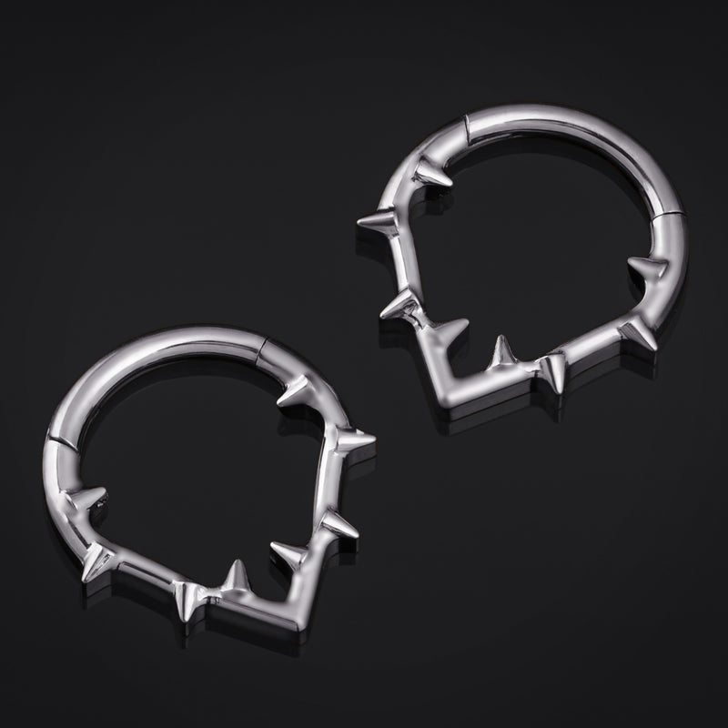 Septum Clicker, Argent, Épines, Titane ASTM F136