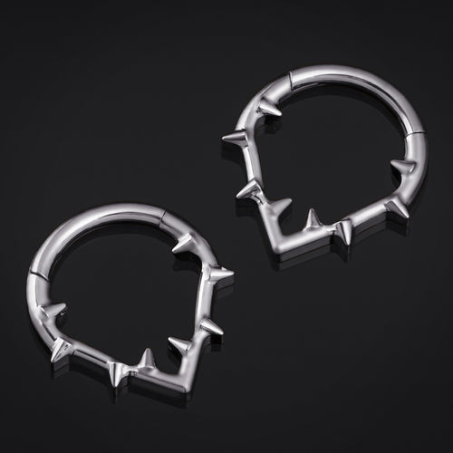 Septum-Clicker, Silber, Gedrehte Dornen, ASTM F136 Titan