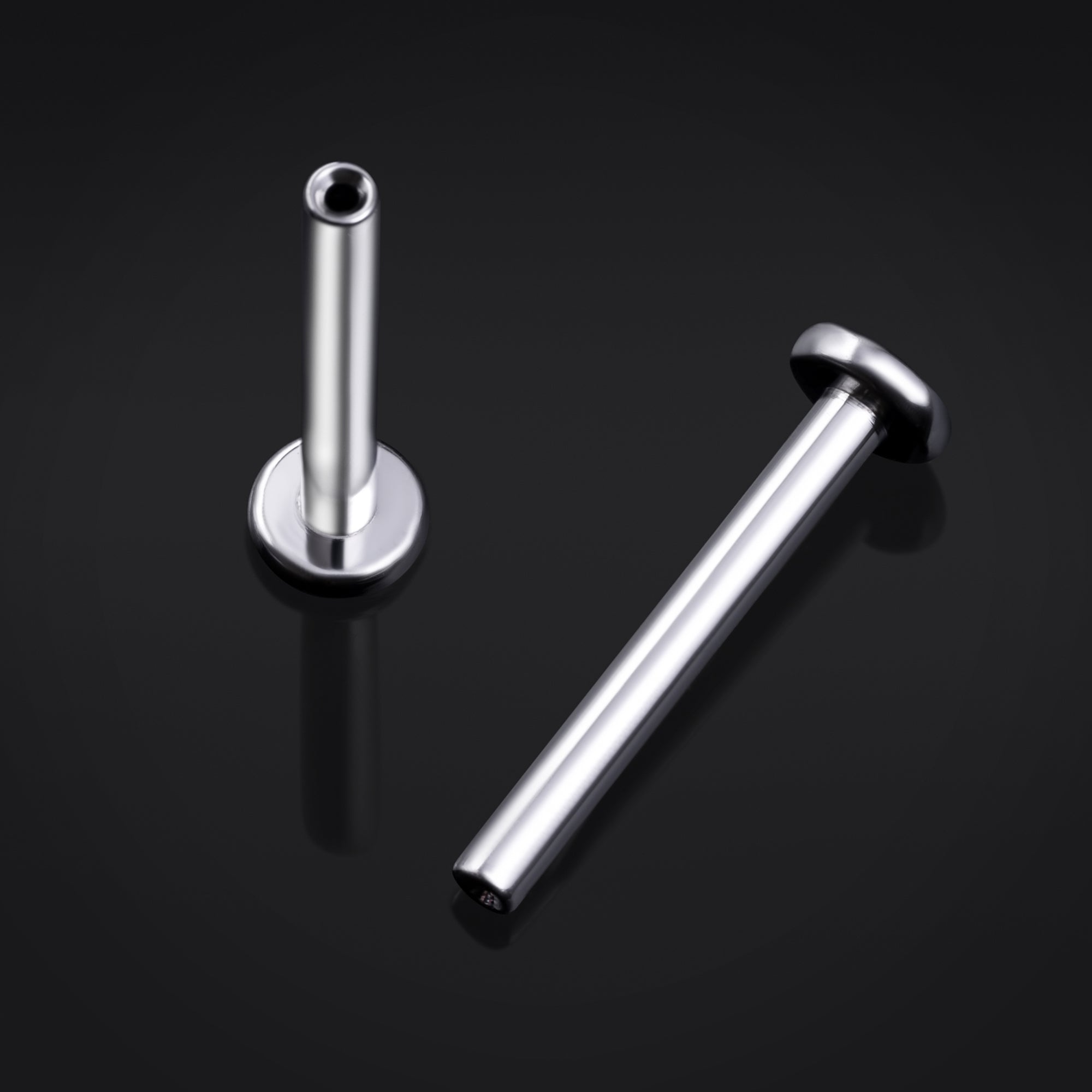 Push Pin Labret Post, Silver, Threadless, Titanium