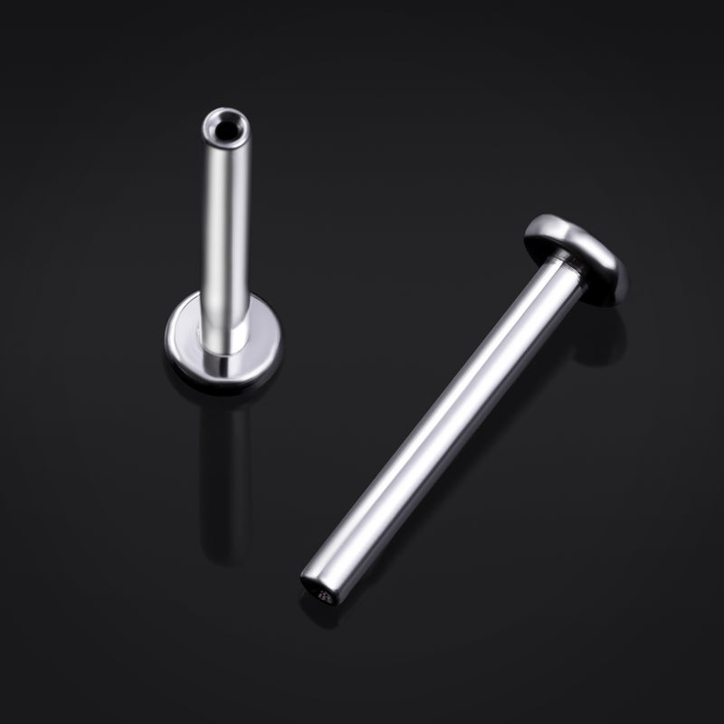 Push Pin Labret Post, Silver, Threadless, Titanium
