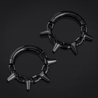 Septum clicker, noir, chaîne à pointes, titane