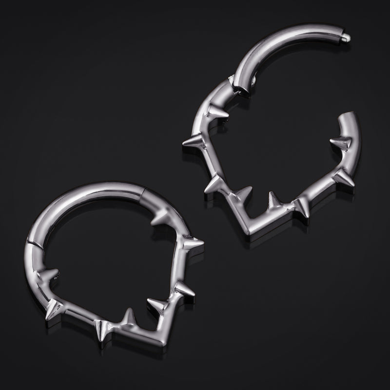 Septum Clicker, Argent, Épines, Titane ASTM F136