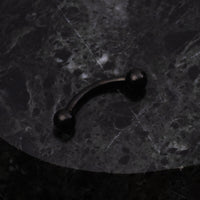 Curved Eyebrow Barbell, Black, Internally Threaded, Titanium