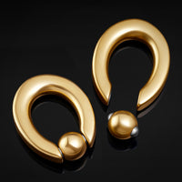 BCR Poids d'oreille en acier doré - Paire
