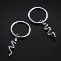 Anneau de nez clicker pendant argent, serpent, titane