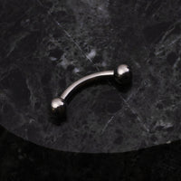 Curved Eyebrow Barbell, Silver, Internally Threaded, Titanium