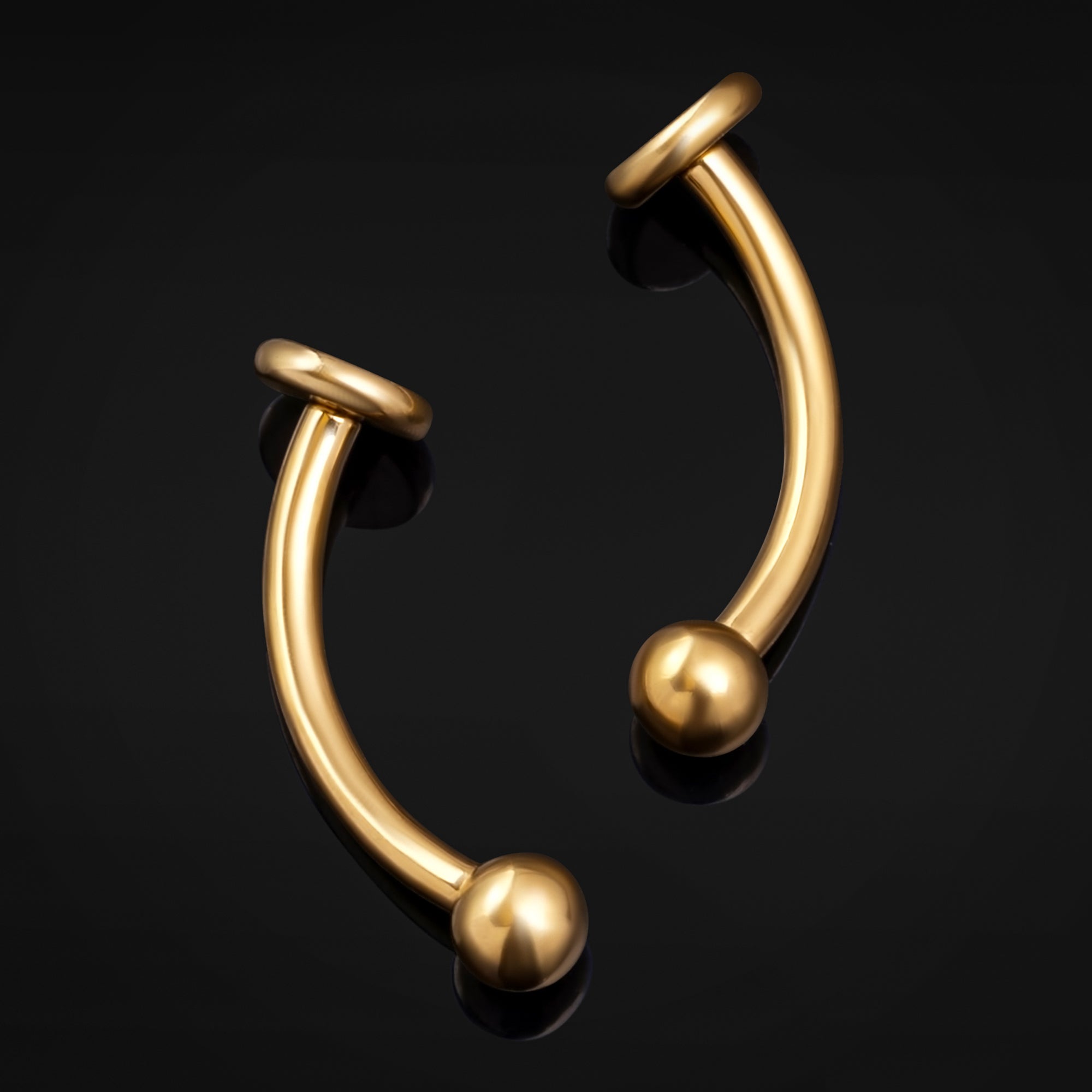 Vertical Labret, Gold, Flat Disk, Internally Threaded, Titanium