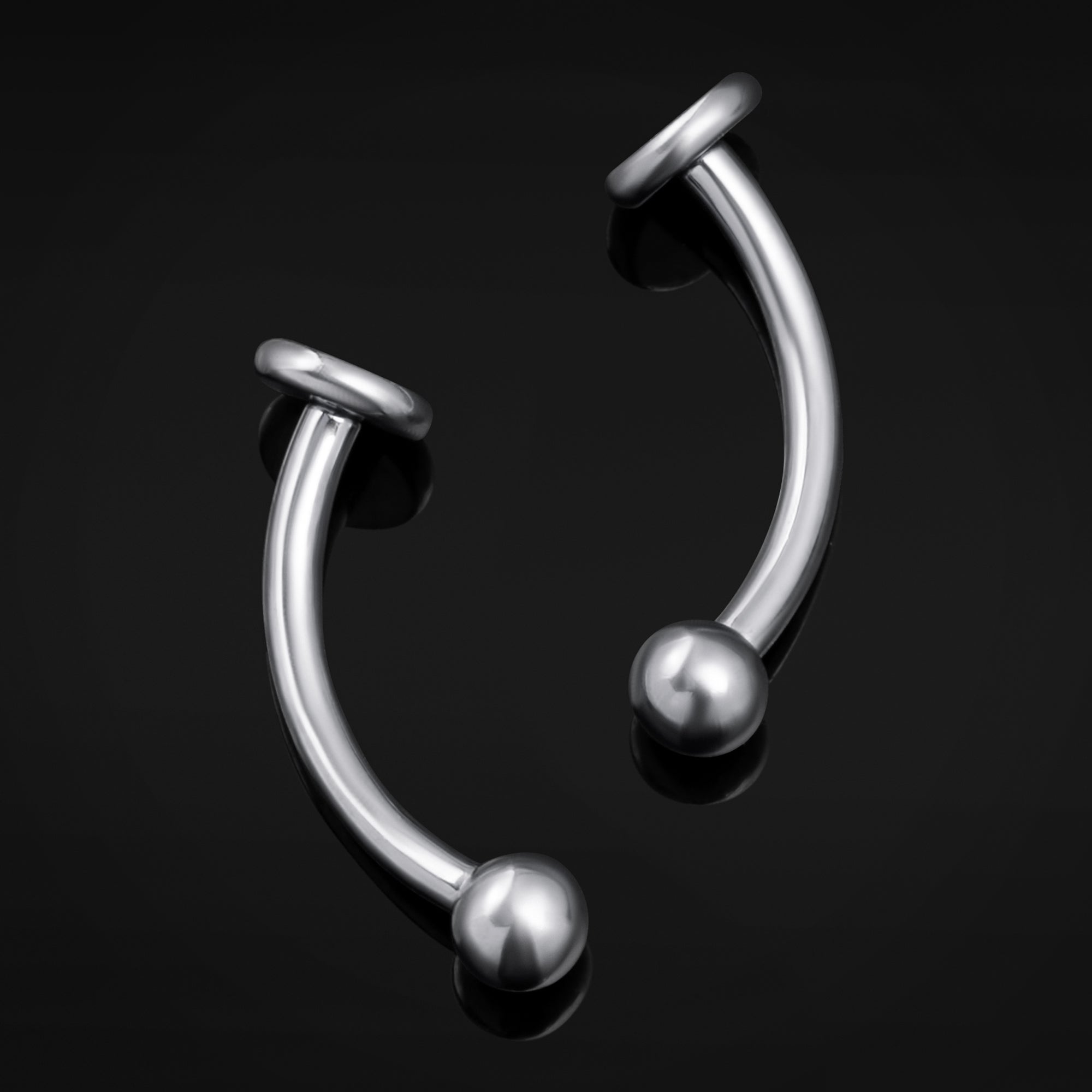 Silver Flat Disk Vertical Labret Internally Threaded Titanium