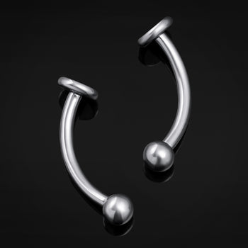 Vertical Labret, Silver, Flat Disk, Internally Threaded, Titanium