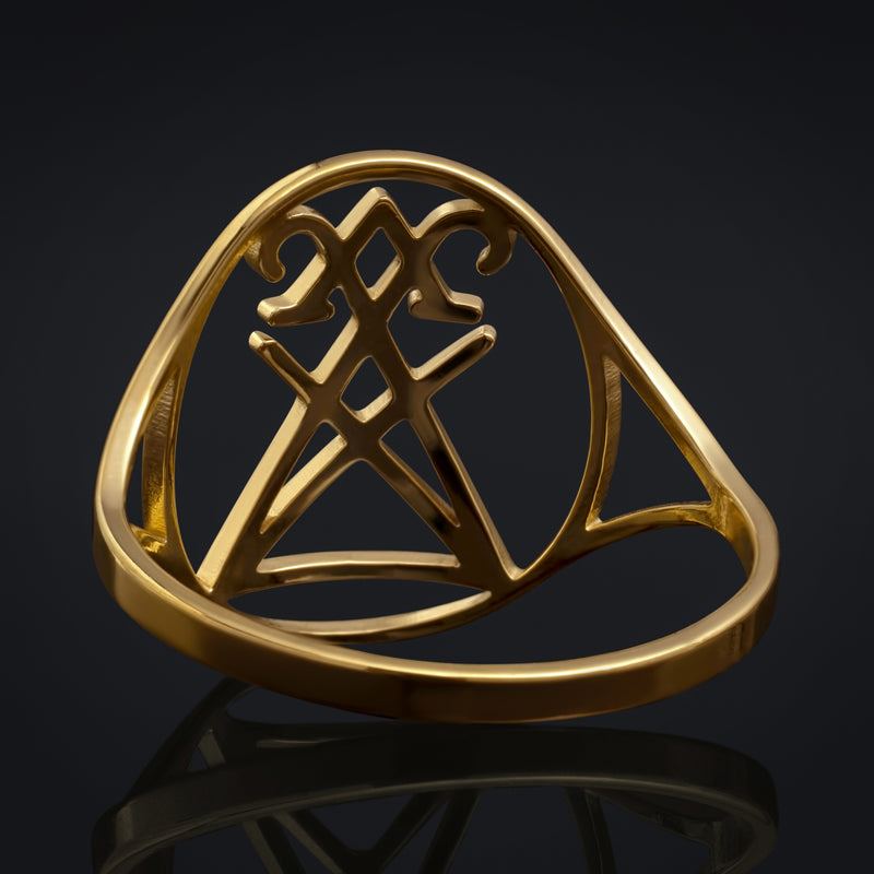 Bague avec sigil de Lucifer en or