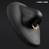 Anneau clicker de septum gothique à pointes en titane ASTM F136 doré