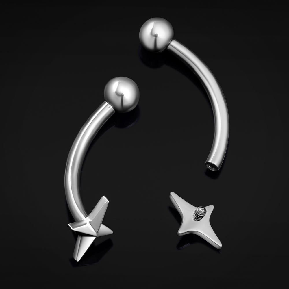 Titan-Labret-Ohrstecker mit Innengewinde, Stärke 1,2 mm, in Roségold mit Kegel