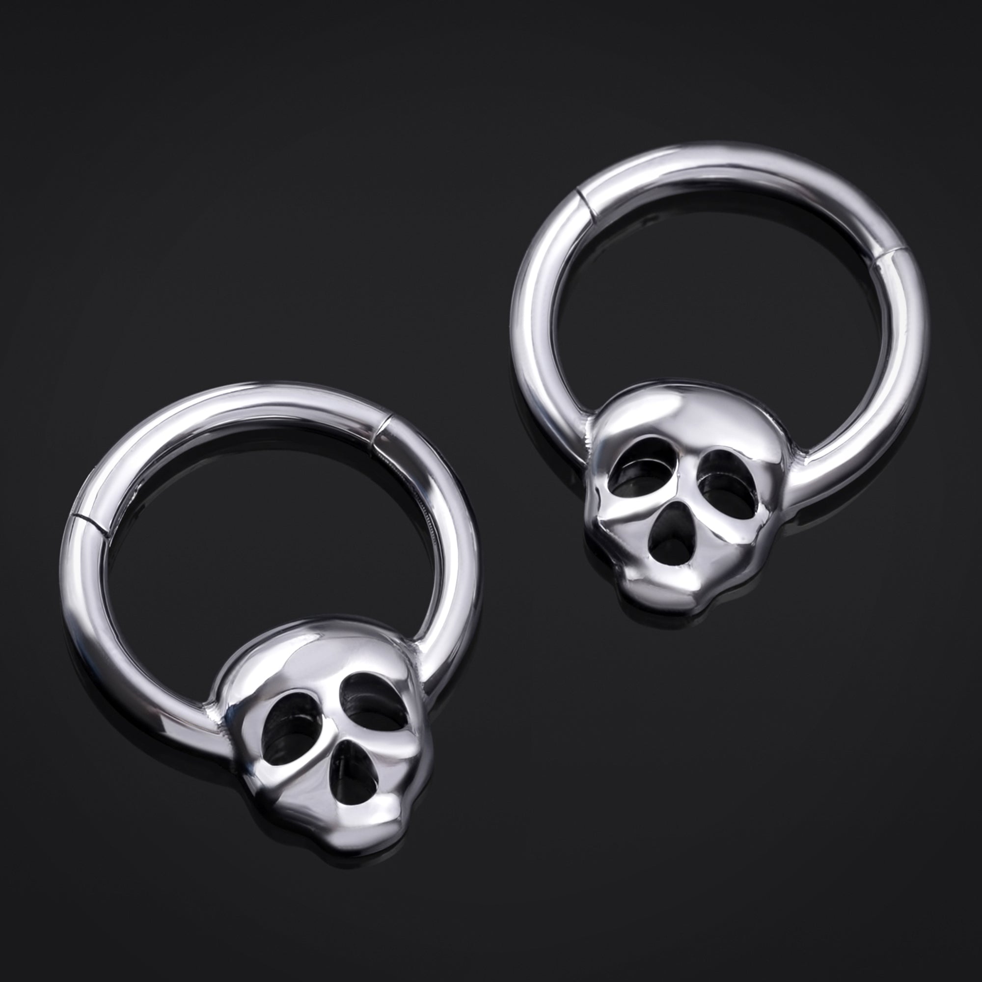 Septum Clicker, Silver, Skull, ASTM F136 Titanium