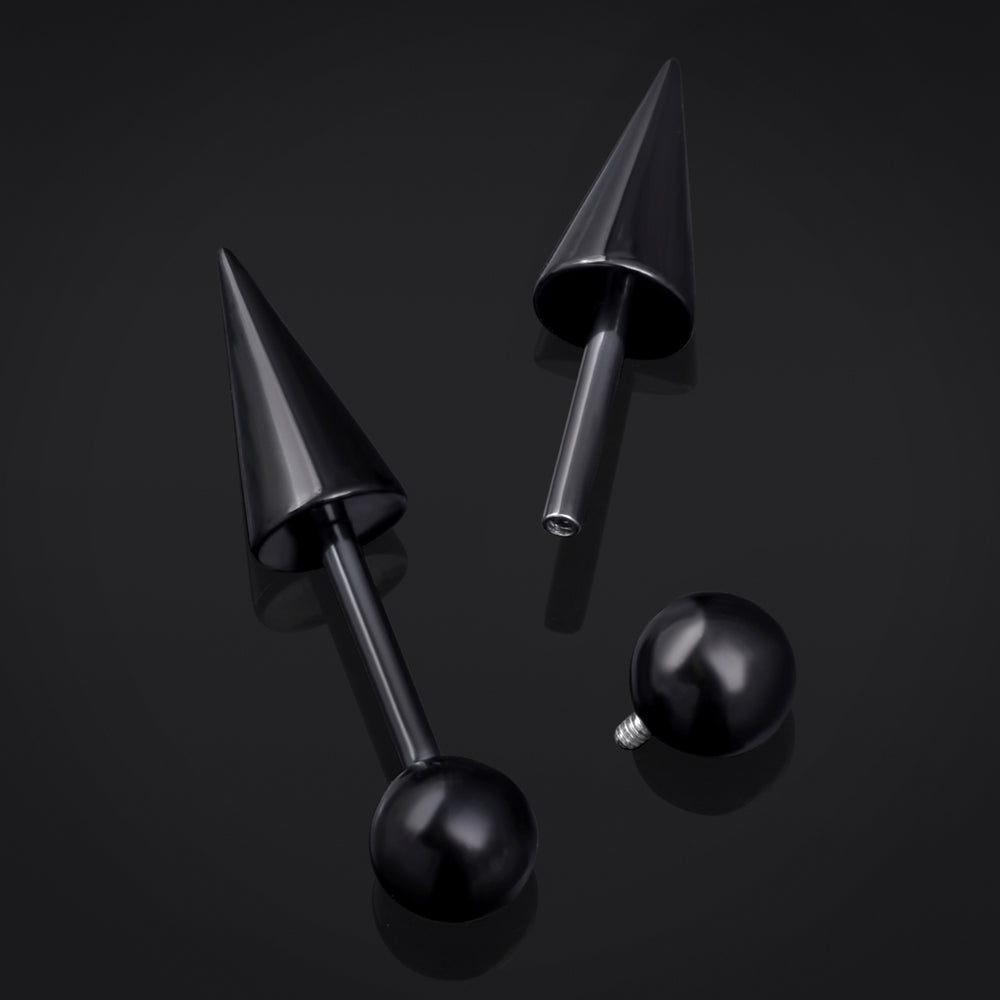 Titan-Labret-Ohrstecker mit Innengewinde, Stärke 1,2 mm, in Roségold mit Kegel