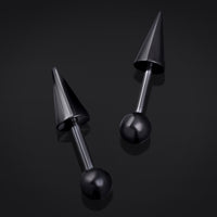 Piercing barre droite, noir, pointe et bille, filetage interne, titane