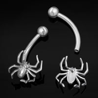 Vertical Labret, Silver, Spider, Internally Threaded, Titanium