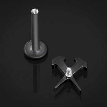 Alternative Black Spiked Chain Earring Hanger Ear Weights (Pair)