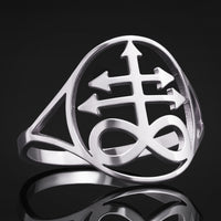 Bague croix Léviathan en argent