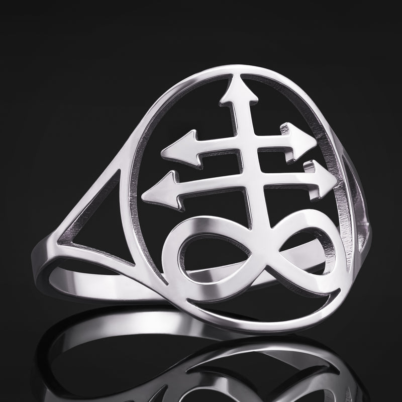 Bague croix Léviathan en argent