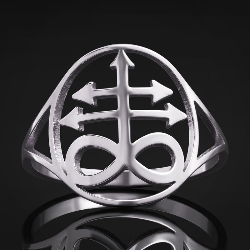 Bague croix Léviathan en argent