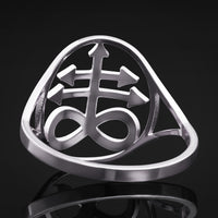 Bague croix Léviathan en argent