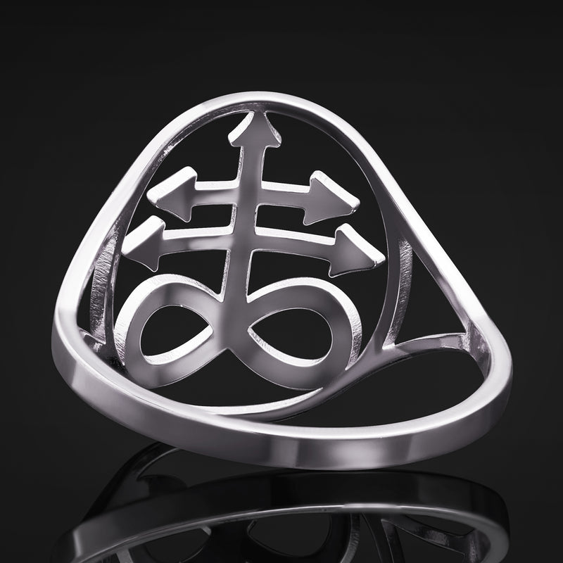 Bague croix Léviathan en argent