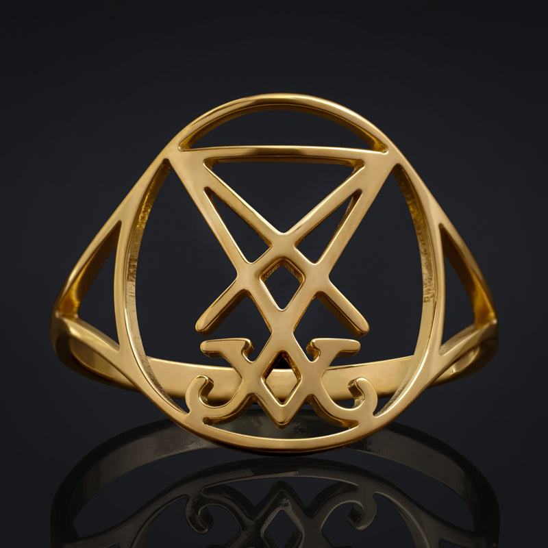 Bague avec sigil de Lucifer en or