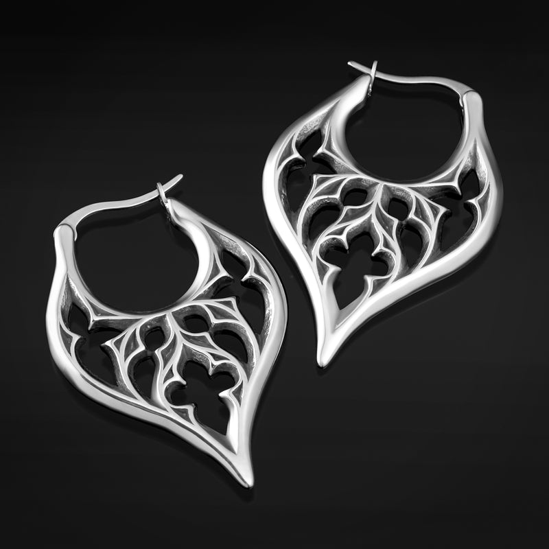 Boucles d'oreilles créoles à arche gothique - Jewellery alternative, acier inoxydable - paire