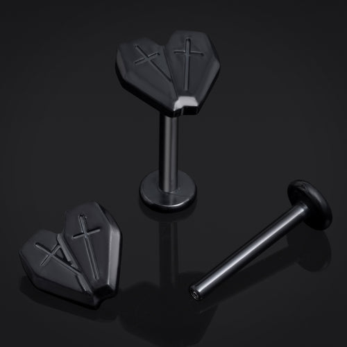 Labret-Stift, Silber, Innengewinde, ASTM F136 Titan, 1,2 mm