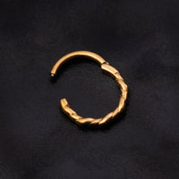 Helix Twisted Rope Clicker Ring, Gold, ASTM F136 Titanium