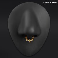 Anneau clicker de septum gothique à pointes en titane ASTM F136 doré