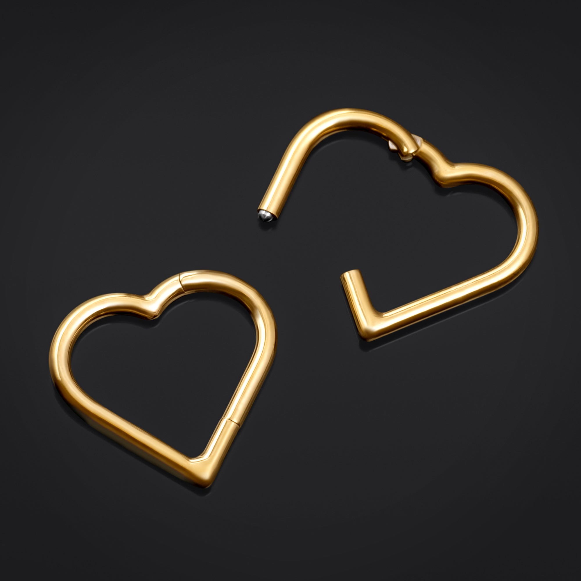 Nose Ring, Gold, Heart Design, Titanium