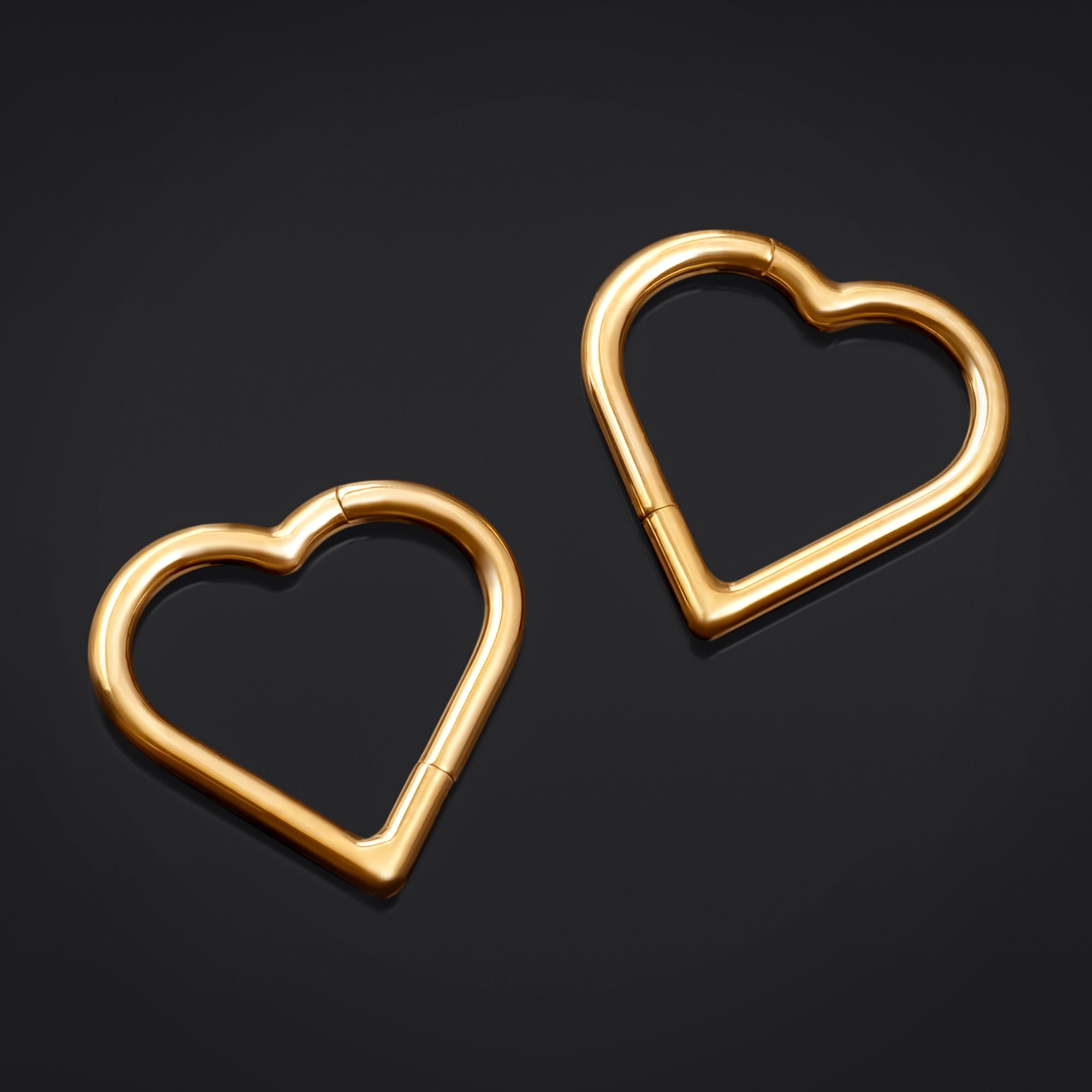 Nose Ring, Gold, Heart Design, Titanium