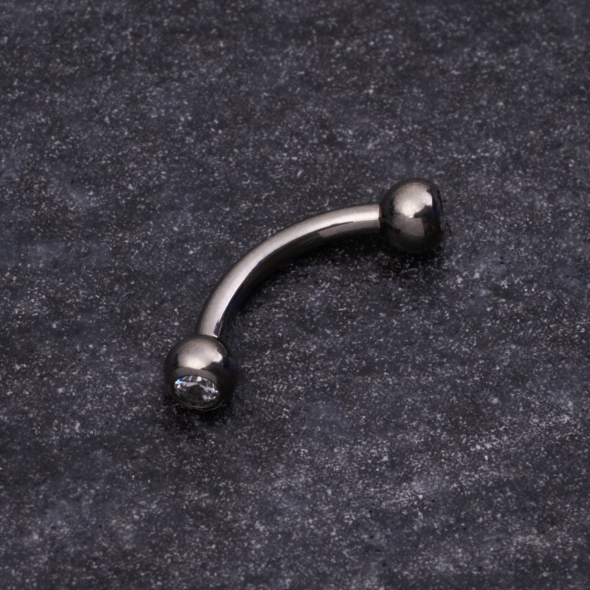 Barre de piercing Snug, sertie d’argent, en titane ASTM F-136, filetage interne