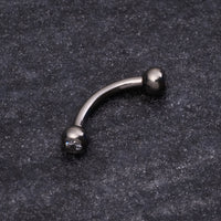 Barre de piercing Snug, sertie d’argent, en titane ASTM F-136, filetage interne