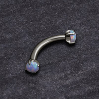 Snug Piercing Bar, White Opal, Internal Thread, ASTM F-136 Titanium