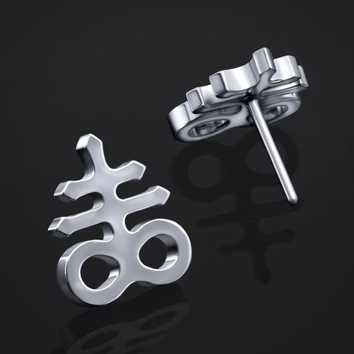 Labret Top, Silver, Leviathan Cross, Threadless, Push Fit, Titanium