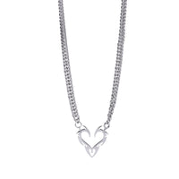 Collier en argent avec pendentif cœur tribal à pointes