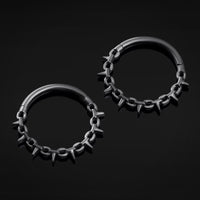 Septum clicker, noir, chaîne à pointes, titane