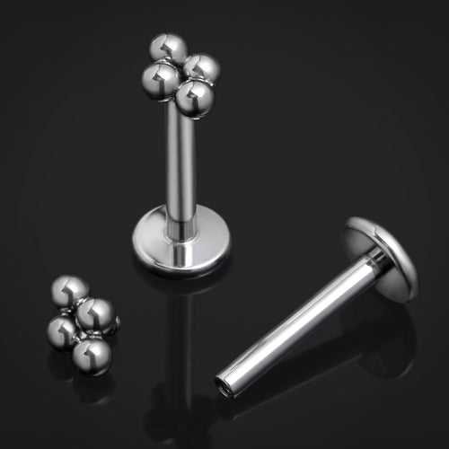 Labret-Stift, Silber, Innengewinde, ASTM F136 Titan, 1,2 mm
