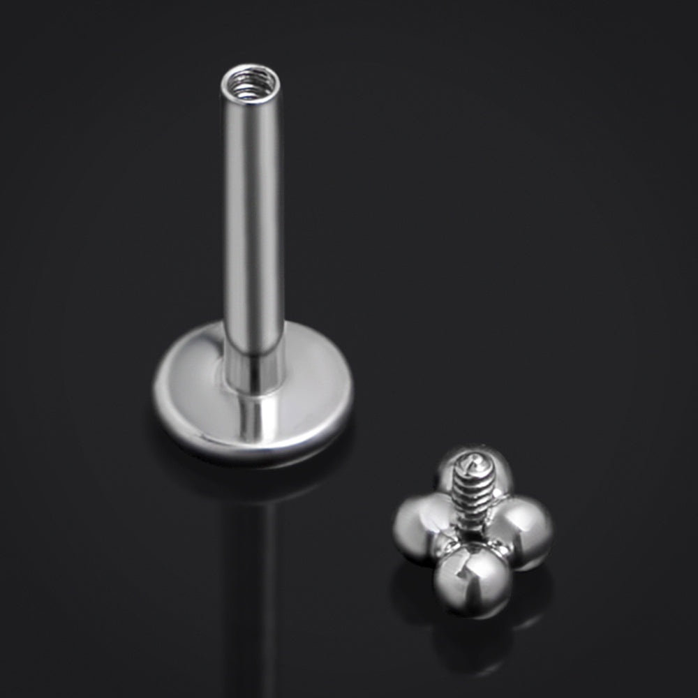 Labret-Stift, Silber, Innengewinde, ASTM F136 Titan, 1,2 mm