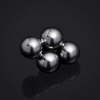 Embout de labret, argent, grappe de quatre billes, filetage interne, titane