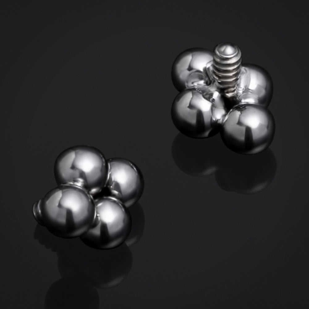 Labret-Top, Silber, Gotisches Kreuz, Innengewinde, Titan
