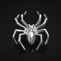 Embout de labret, argent, araignée, filetage interne, titane