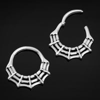 Clicker pour septum, argenté, toile d'araignée, titane ASTM F136