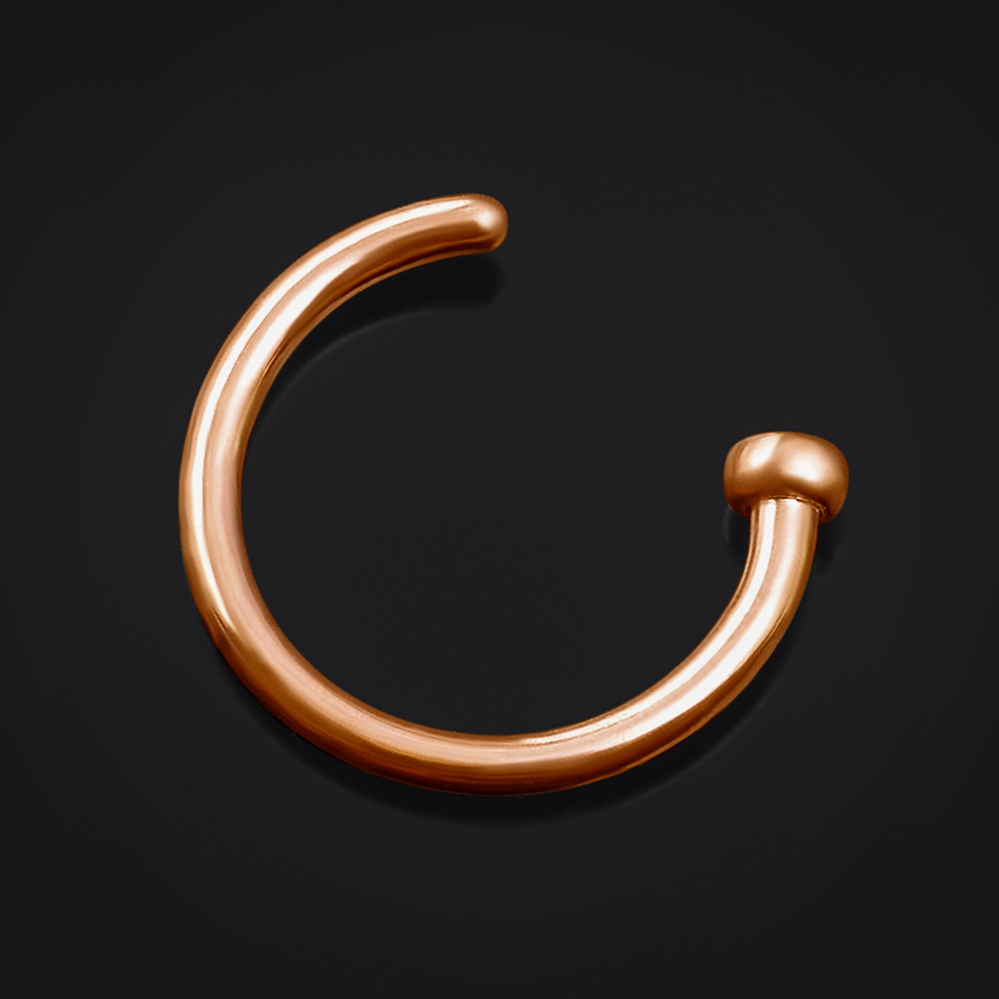 Nose Ring, Rose Gold Piercing, Titanium