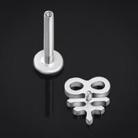 Labret en titane, argent, croix du Léviathan, filetage interne, calibre 1.2mm