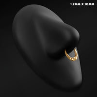 Gold Hammered Dome ASTM F136 Titanium Segment Clicker Septum Nose Ring