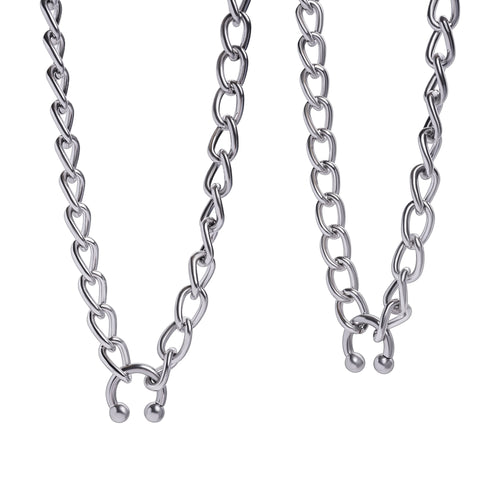 Large Horseshoe Chunky Silver Chain Necklace